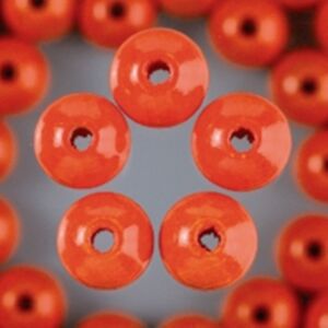 Houten kralen, rond,10,mm, 50 stuks oranje