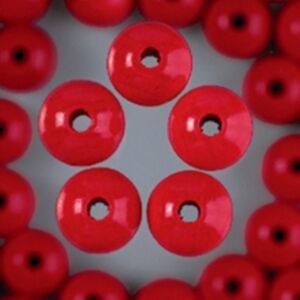 Houten kralen, rond, 10 mm, 50 stuks, rood