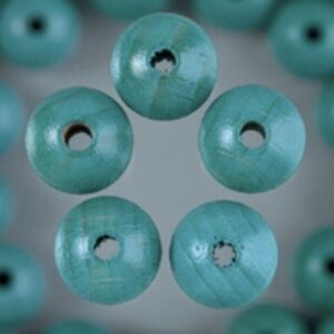 Houten kralen, rond, 10 mm, 53 stuks, turquoise