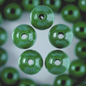 Houten kralen, rond, 10 mm, 50 stuks, groen