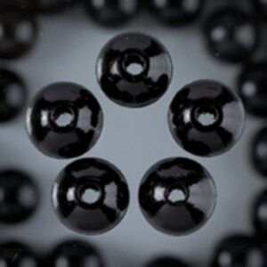 Houten kralen, rond, 10 mm, 50 stuks, zwart
