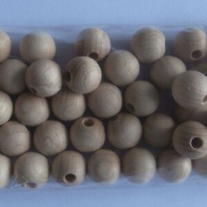 Blank houten kralen, rond, 15 mm, 50 stuks