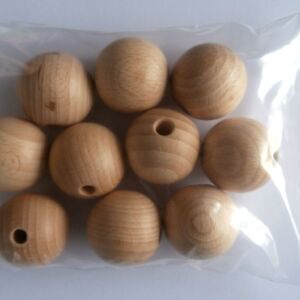 Blank houten kralen, rond, 35 mm, 10 stuks