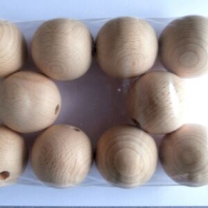 Blank houten kralen, rond, 40 mm, 10 stuks