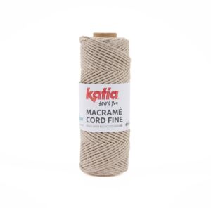 Katia macrame cord fine, 2,5 mm, 220 gram, c.a. 100 meter, beige