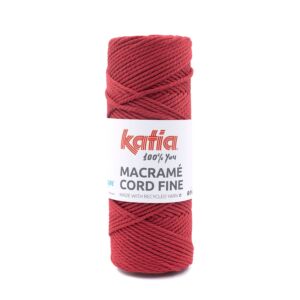 Katia macrame cord fine, 2,5 mm, 220 gram, c.a. 100 meter, rood