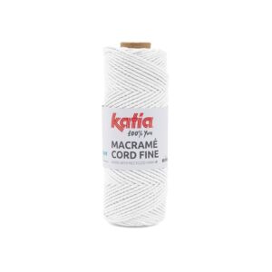 Katia macrame cord fine, 2,5 mm, 220 gram, c.a. 100 meter, wit