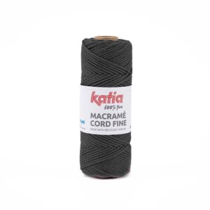 Katia macrame cord fine, 2,5 mm, 220 gram, c.a. 100 meter, zwart