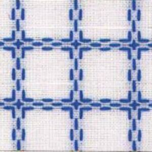 Beiersbont doorstopstof, 160 cm, wit-blauw