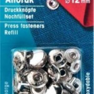 Anorak vernikkelde 4-delige drukknopen 12mm 10 st navulling