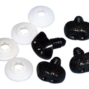 Zwarte dierenneuzen 10 stuks 15 mm