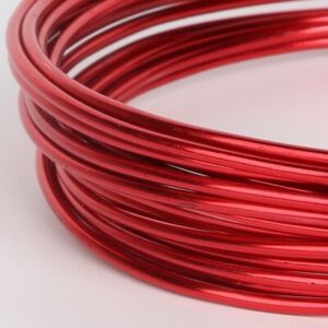 OUTLET Alu draad/aluminiumdraad 2 mm, 5 meter rood