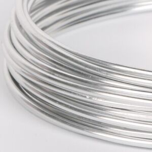 OUTLET Alu draad / aluminiumdraad, 2 mm, 5 meter mat zilver