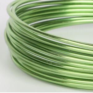 OUTLET Alu draad / aluminiumdraad, 2 mm, 5 meter lichtgroen