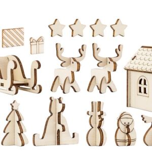 Houten speelwereld kerst, 14-delig