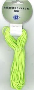 OUTLET Paracord / koord / touw, 2 mm, 5 meter, felgroen