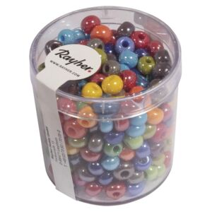 Glazen kralen grootgaats, opaak met glans, 5.4 mm, 55 gram, assortiment