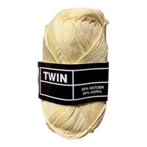 Twin katoen- en acrylgaren, 50 gram, zacht geel