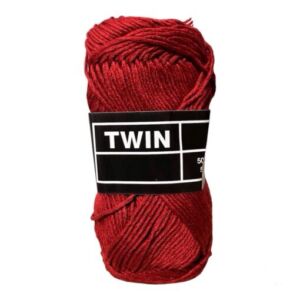 Twin katoen- en acrylgaren, 50 gram, bordeaux rood