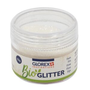 Bio glitter fijn, 10 gram, wit