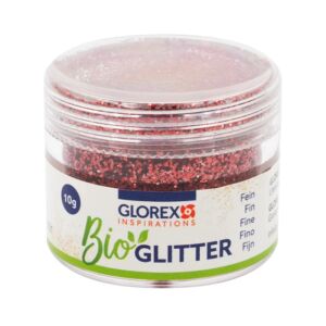 Bio glitter fijn, 10 gram, rood