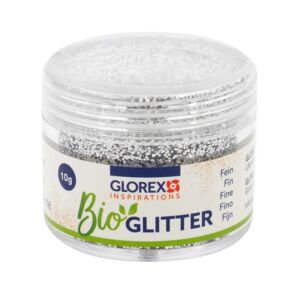Bio glitter fijn, 10 gram, zilver