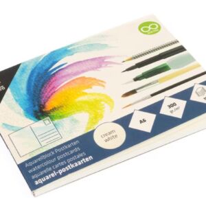 Postkaarten aquarelblok,15 vel, 300 grams aquarelpapier, A6, blanco postkaarten