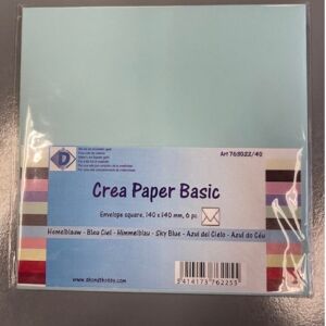 OUTLET Enveloppen vierkant, 14 x 14 cm, hemelsblauw, 6 stuks