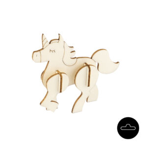 Houten lasergesneden insteek bouwpakket, Eenhoorn