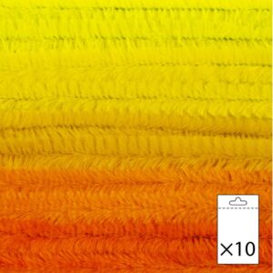 Chenilledraad, 8 mm, 50 cm 10 stuks, kleurfamilie geel / oranje