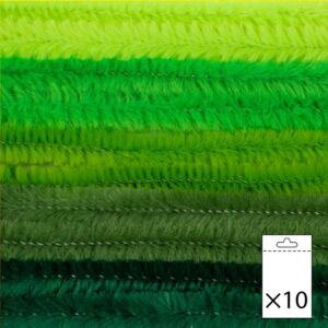 Chenilledraad, 8 mm, 50 cm 10 stuks, kleurfamilie groen