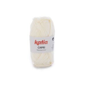 Katia Capri gemerceriseerd katoengaren, 50 gram, 82051 ecru
