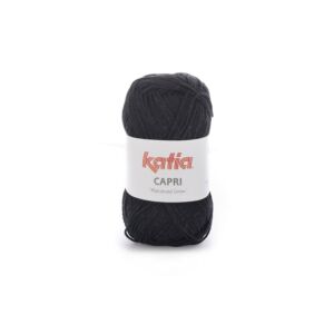 Katia Capri gemerceriseerd katoengaren, 50 gram, 82056 zwart