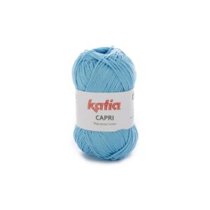 Katia Capri gemerceriseerd katoengaren, 50 gram, 82097 lichtblauw