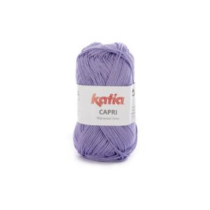 Katia Capri gemerceriseerd katoengaren, 50 gram, 82106 paars violet