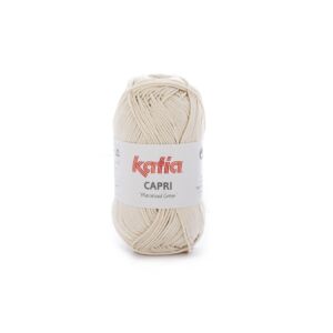 Katia Capri gemerceriseerd katoengaren, 50 gram, 82141 zeer licht beige