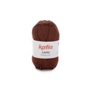 Katia Capri gemerceriseerd katoengaren, 50 gram, 82162 koperbruin