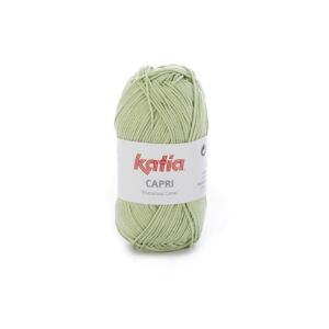 Katia Capri gemerceriseerd katoengaren, 50 gram, 82170 lichtgroen
