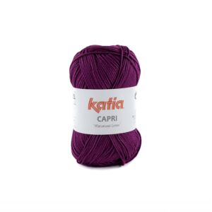 Katia Capri gemerceriseerd katoengaren, 50 gram, 82172 parelachtig paars