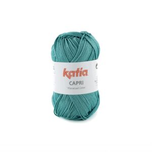 Katia Capri gemerceriseerd katoengaren, 50 gram, 82173 turquoise blauw