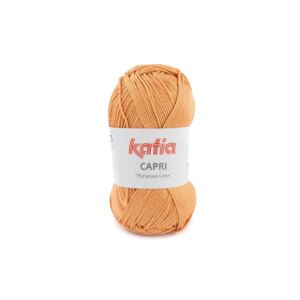 Katia Capri gemerceriseerd katoengaren, 50 gram, 82181 lichtoranje