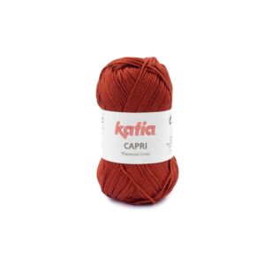 Katia Capri gemerceriseerd katoengaren, 50 gram, 82187 tomatenrood