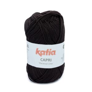 Katia Capri gemerceriseerd katoengaren, 50 gram, 82190 zwartachtig bruin