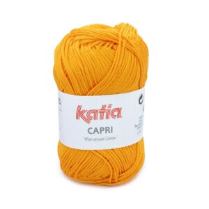 Katia Capri gemerceriseerd katoengaren, 50 gram, 82192 meloen geel