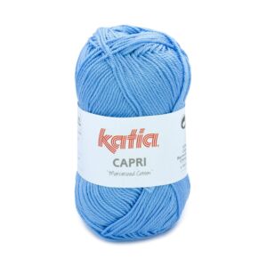 Katia Capri gemerceriseerd katoengaren, 50 gram, 82196 licht hemelsblauw