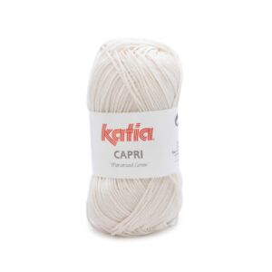 Katia Capri gemerceriseerd katoengaren, 50 gram, 82199 rozeachtig wit