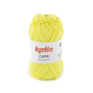 Katia Capri gemerceriseerd katoengaren, 50 gram, 82204 pastelgeel
