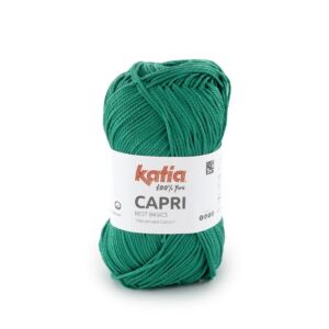Katia Capri gemerceriseerd katoengaren, 50 gram, 82209 smaragd groen