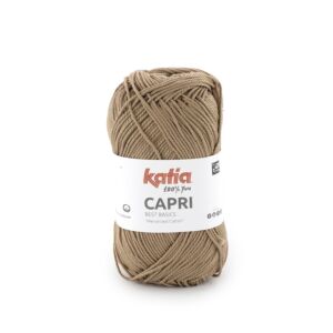 Katia Capri gemerceriseerd katoengaren, 50 gram, 82210 zand