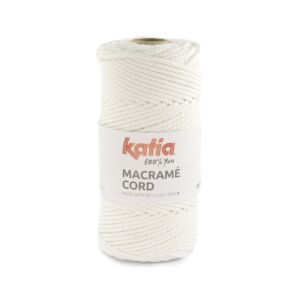 Katia macrame cord, 5 mm, 500 gram, c.a. 100 meter, wit